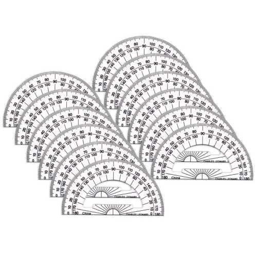 Protractor Plastic, 4-Inch, Pack of 12