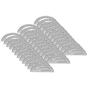 Protractor Plastic, 6-Inch, 12 Per Pack, 3 Packs
