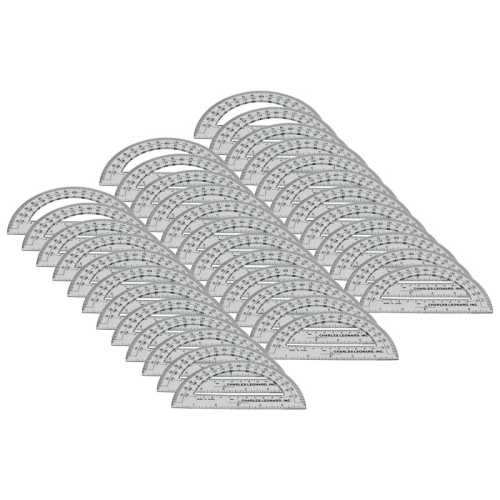 Protractor Plastic, 6-Inch, 12 Per Pack, 3 Packs