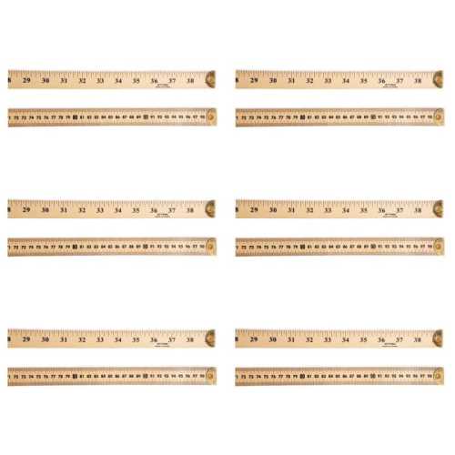 Meter Stick Ruler with Metal End, Pack of 6