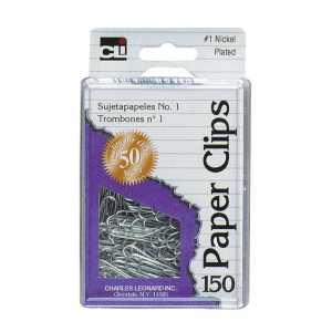 Paper Clips, Size #1, Pack of 150, Silver
