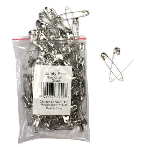Nickel-Plated Steel Safety Pins, 2
