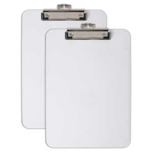 Plastic Clipboard, Letter Size, Clear, Pack of 2