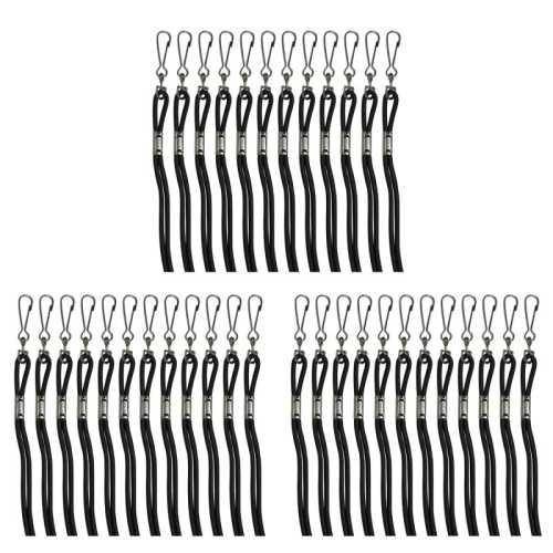 Lanyards, Black, Pack of 12 Per Pack, 3 Packs