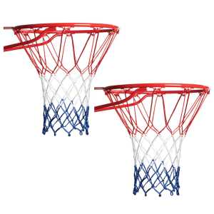 4mm Economy Basketball Net, Red/White/Blue, Set of 2