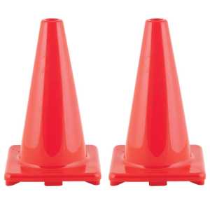 Hi-Visibility Flexible Vinyl Cone, 18" Orange, Pack of 2