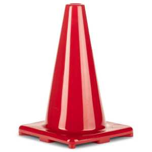 Hi-Visibility Flexible Vinyl Cone, Weighted, 12", Red