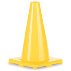 Hi-Visibility Flexible Vinyl Cone, Weighted, 12", Yellow