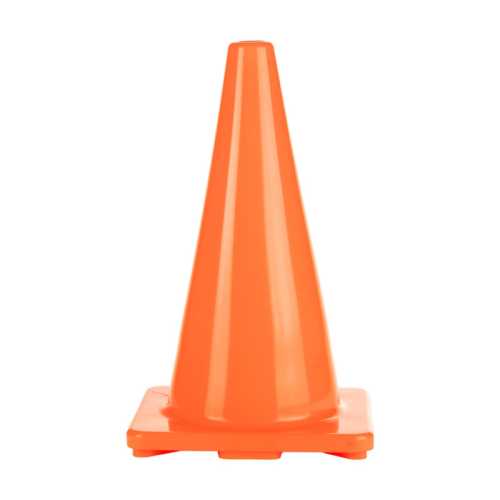 Hi-Visibility Flexible Vinyl Cone, Weighted, Orange, 18