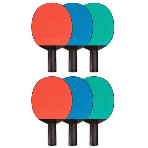 Plastic Rubber Face Table Tennis Paddle, Pack of 6
