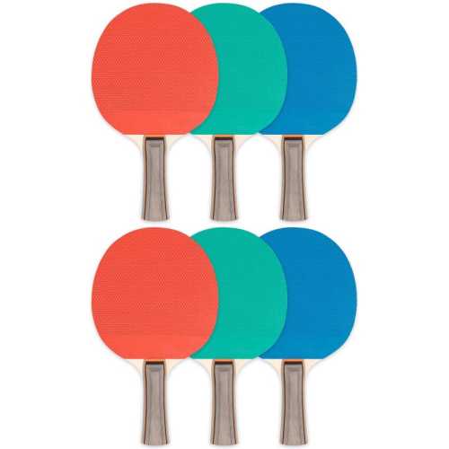 Rubber Face Table Tennis Paddle, 5-Ply, Pack of 6