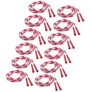 Plastic Segmented Jump Rope 7', Red & White, Pack of 12