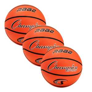 Junior Rubber Basketball, Orange, Pack of 3