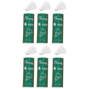 Plastic Indoor Shuttlecocks, 6 Per Pack, 6 Packs