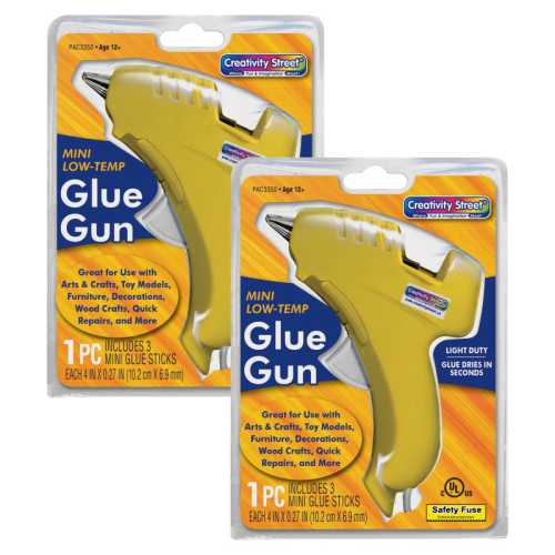 Low-Temp Mini Glue Gun, Yellow, 5.5