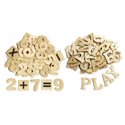 Letters and Numbers, Natural Wood, 1.5