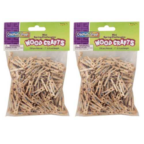 Mini Spring Clothespins, Natural, 1