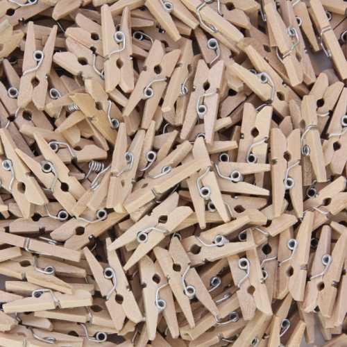 Mini Spring Clothespins, Natural, 1