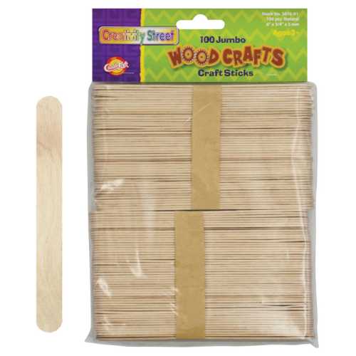 Jumbo Craft Sticks, Natural, 6