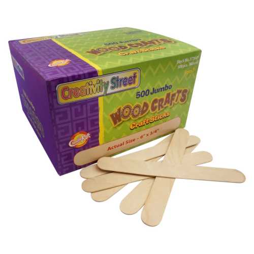 Jumbo Craft Sticks, Natural, 6