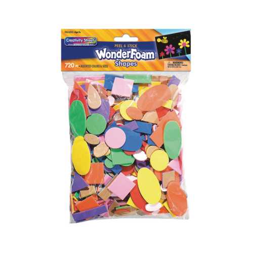 WonderFoam&reg; Peel & Stick Shapes, Assorted Shapes, Colors & Sizes, 720 Pieces