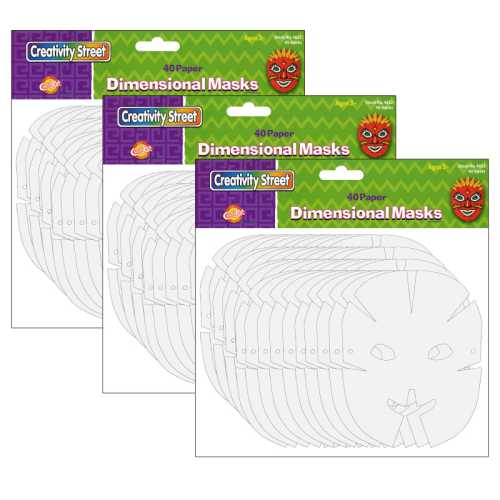 Die-Cut Dimensional Paper Masks, 10-1/2