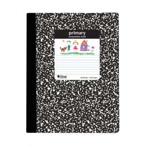 Composition Notebook, Primary Ruled, Black Marble