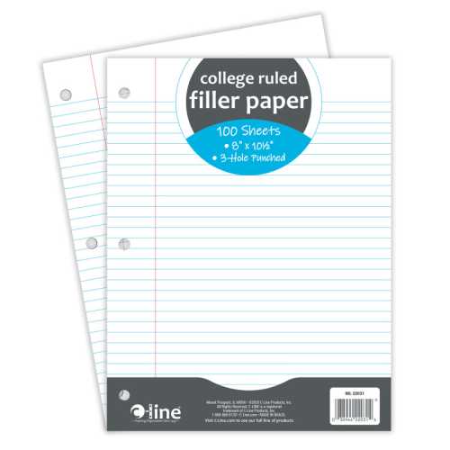 Filler Paper, College Ruled, 8