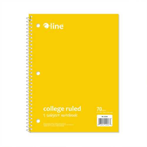 College-Ruled 1-Subject Notebook, 70 Sheets, Yellow