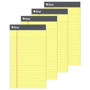 Canary Legal Pads, 50 Sheets, 5" x 8", 4-Pack