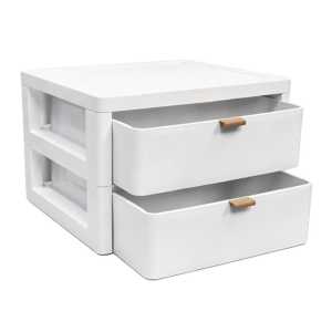 2-Drawer Desktop Organizer with Gold Handles