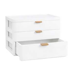 3-Drawer Desktop Organizer with Gold Handles