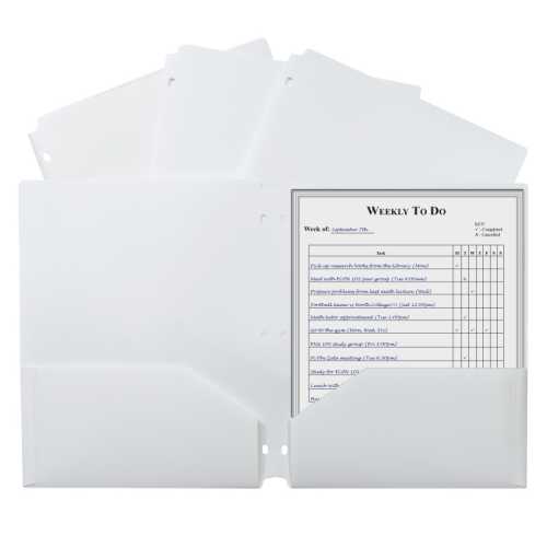 C-Line&reg; Two-Pocket Poly Portfolio with Three-Hole Punch, White