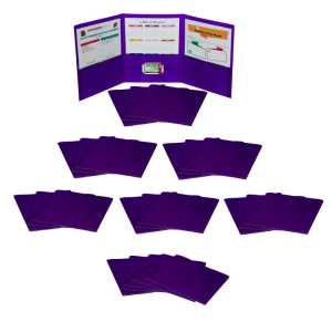 Tri-Fold Portfolio, Heavyweight Poly, Purple, Pack of 24