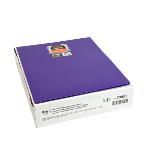 Two-Pocket Heavyweight Poly Portfolio Folder, Purple, Pack of 25