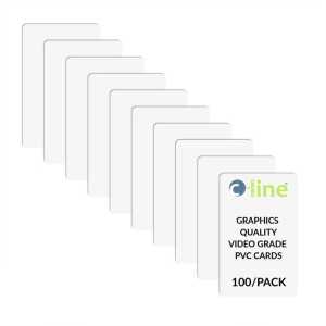 CR80 PVC ID Cards, 30 Mil, White, 100-Pack
