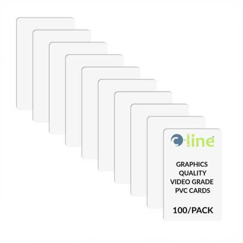 CR80 PVC ID Cards, 30 Mil, White, 100-Pack