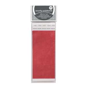 DuPont&trade; Tyvek&reg; Security Wristbands, Red, 100/Pack