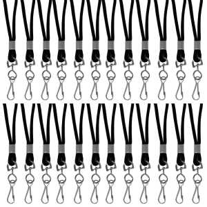 Standard Lanyard, Black, Swivel Hook, Pack of 24