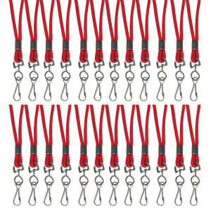 Standard Lanyard, Red, Swivel Hook, Pack of 24