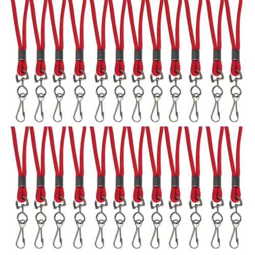 Standard Lanyard, Red, Swivel Hook, Pack of 24