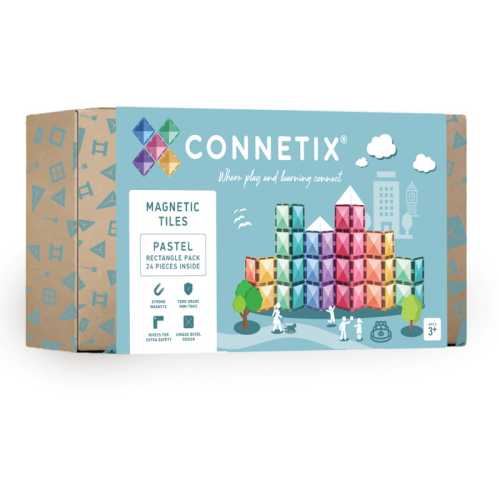 Magnetic Tiles Pastel Rectangle Pack, 24 Pieces