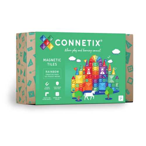 Magnetic Tiles Rainbow Creative Pack, 102 Pieces