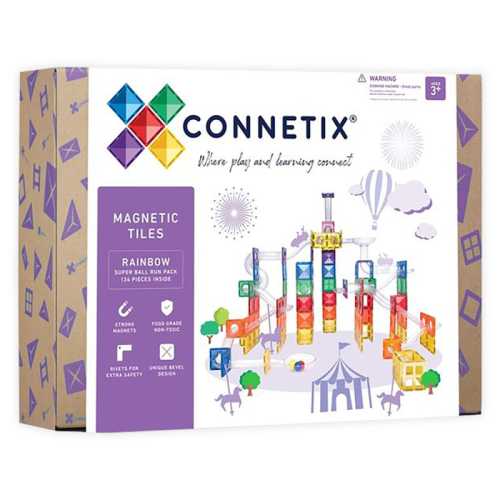 Magnetic Tiles Super Ball Run Pack, 134 Pieces