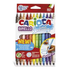 Birello Double Tip Washable Felt Tip Pens - 12 Pieces