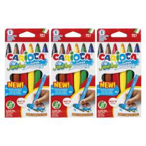 Jumbo Maxi Tip Washable Felt Tip Pens, 6 Per Pack, 3 Packs