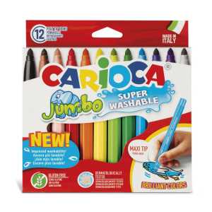 Jumbo Maxi Tip Washable Felt Tip Pens - 12 Pieces