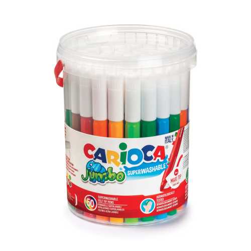Jumbo Maxi Tip Felt Tip Washable Pens Tube - 50 Pieces