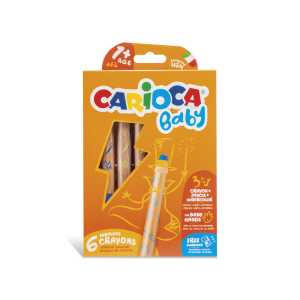BABY Crayons 3 in 1 + Sharpener - 6 Pieces