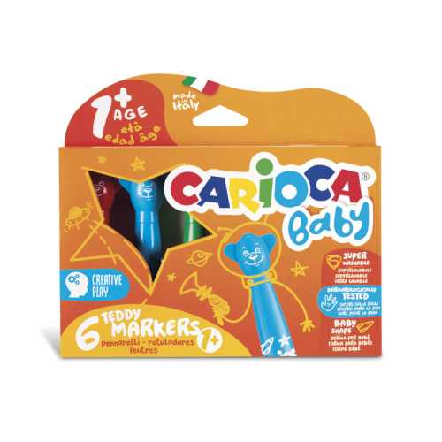BABY Teddy Washable Markers - 6 Pieces